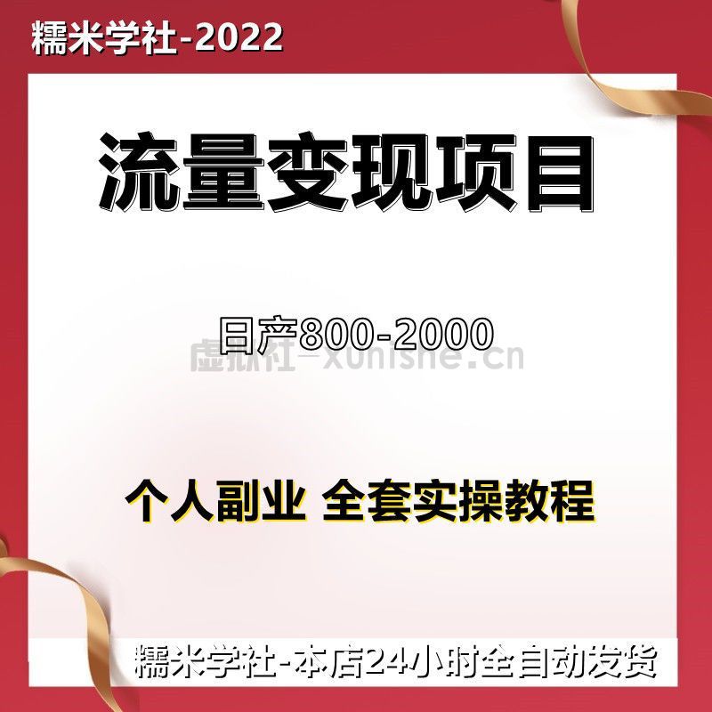 流量变现项目教程课程热门网络副业挂机一部手机适用个人工作室