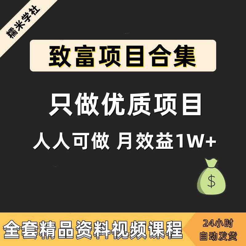 手机副业赚米告别工资实现财富项目合集零基础教学全套资料