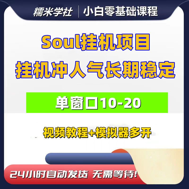 SOUL挂机冲人气项目长期稳定