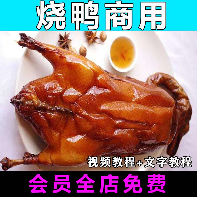 广式烧鸭技术配方教程正宗教学小吃商用摆摊创业开店广东烧腊烧鹅
