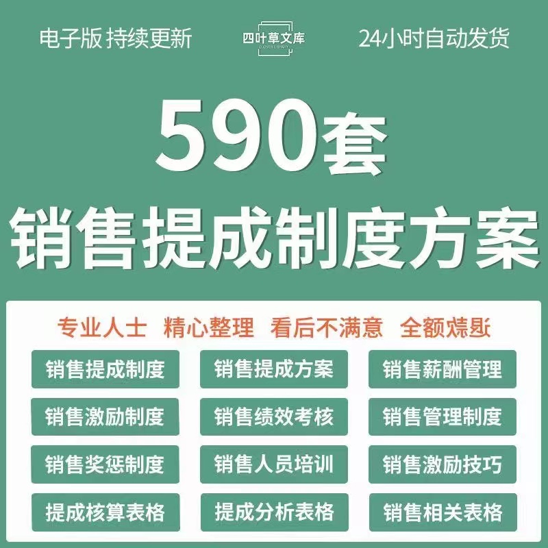 销售提成制度方案业务人员培训薪资薪酬管理绩效考核激励制度表格